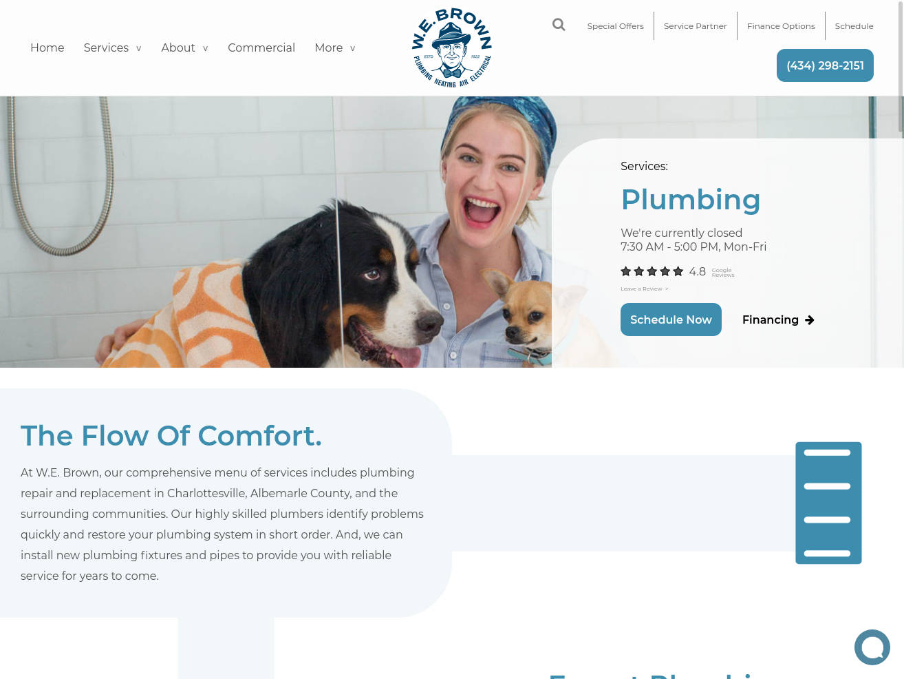 W.E. Brown plumbing page